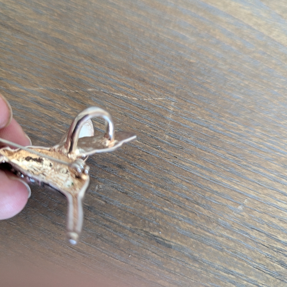 Silver Tone Hummingbird Brooch and Pendant - Picture 3 of 3